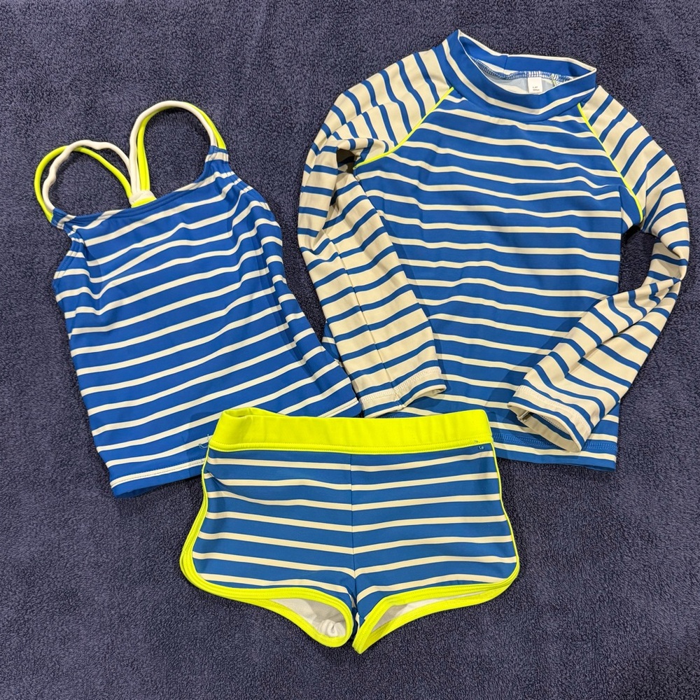 Mini Boden Blue and Yellow Bikini Set